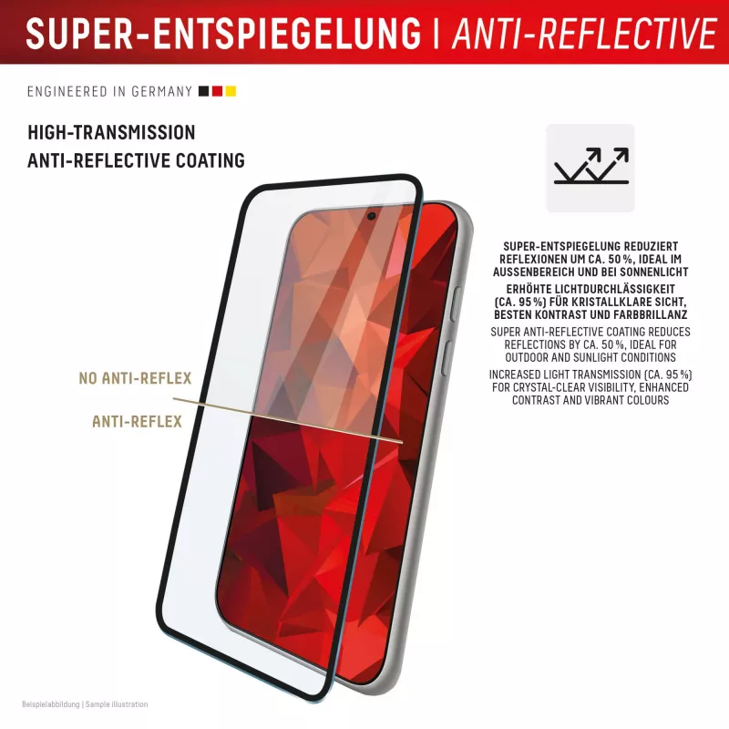 Displex Premium Anti-Reflex ekrano apsauga (antirefleksinė, pilnas uždengimas, 10H), skirta Apple iPhone 16 Pro Max, Eco montavimo rėmelis, pilnas uždengimas