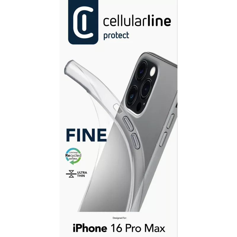 Dėklas Cellularline FINECIPH16PRMT skirtas iPhone 16 Pro Max permatomas