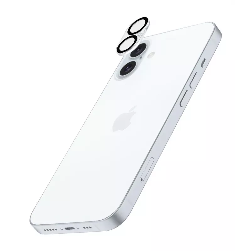 Cellularline kameros lęšis – iPhone 16 apsauga, skaidrus, atsparus įbrėžimams ir smūgiams