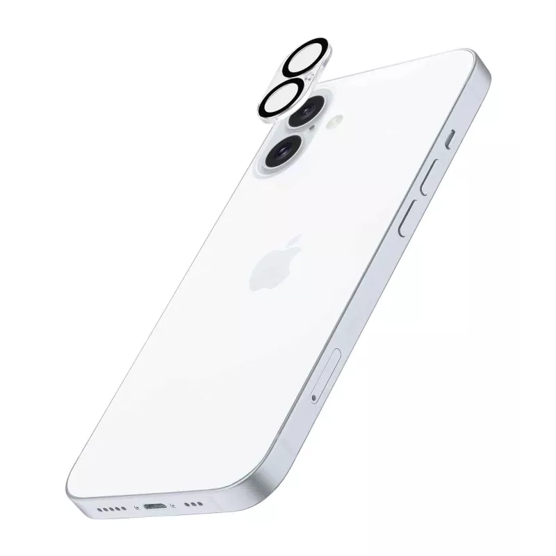 Cellularline kameros lęšis – iPhone 16 apsauga, skaidrus, atsparus įbrėžimams ir smūgiams