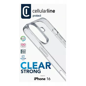 Dėklas Cellularline CLEARDUOIPH16T, skirtas iPhone 16, permatomas, 15,5 cm