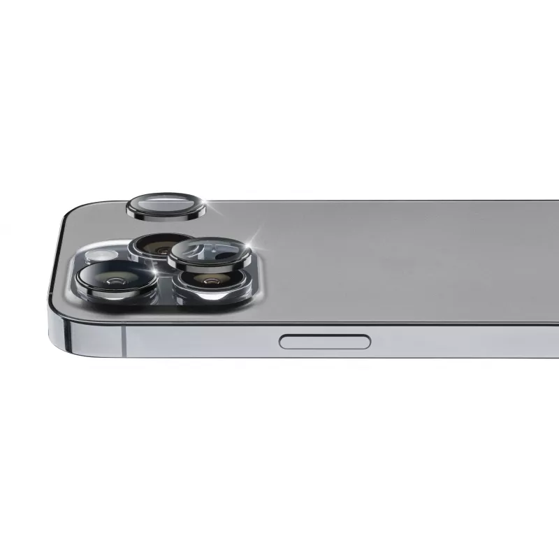 Cellularline kameros objektyvo žiedas - iPhone 16 Pro/16 Pro Max Grūdintas stiklas kameros apsaugai