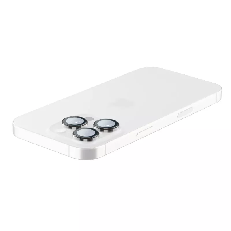 Cellularline kameros objektyvo žiedas - iPhone 16 Pro/16 Pro Max Grūdintas stiklas kameros apsaugai