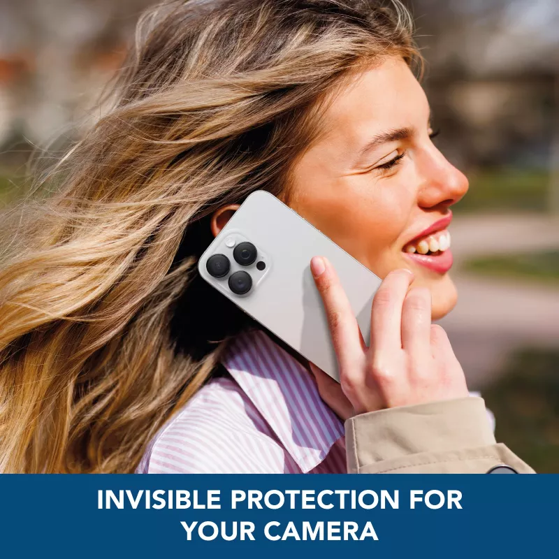 Cellularline kameros objektyvo žiedas - iPhone 16 Pro/16 Pro Max Grūdintas stiklas kameros apsaugai