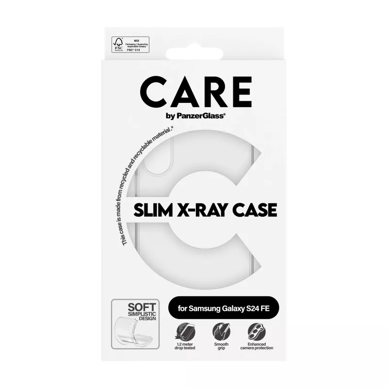 PanzerGlass CARE™ pagal ® X-Ray dėklas Samsung Galaxy S24 FE 5G, Dėklas, Samsung, Samsung - Galaxy S24 FE 5G, Skaidrus