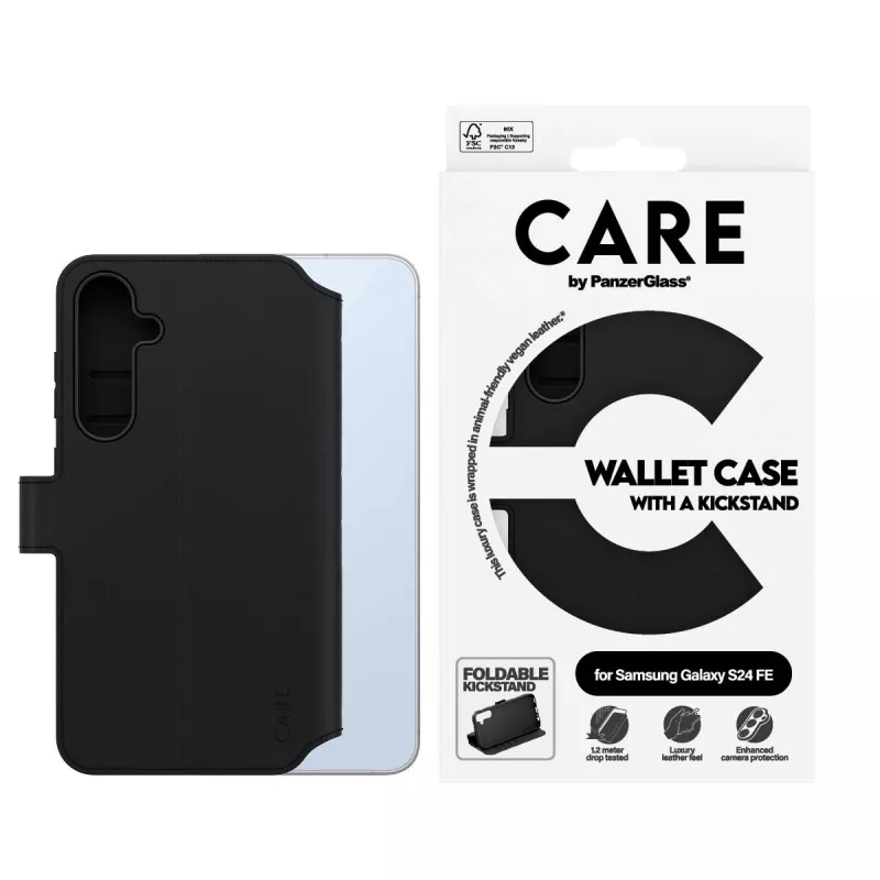 PanzerGlass CARE™ by ® piniginės tipo dėklas su atrama Samsung Galaxy S24 FE 5G
