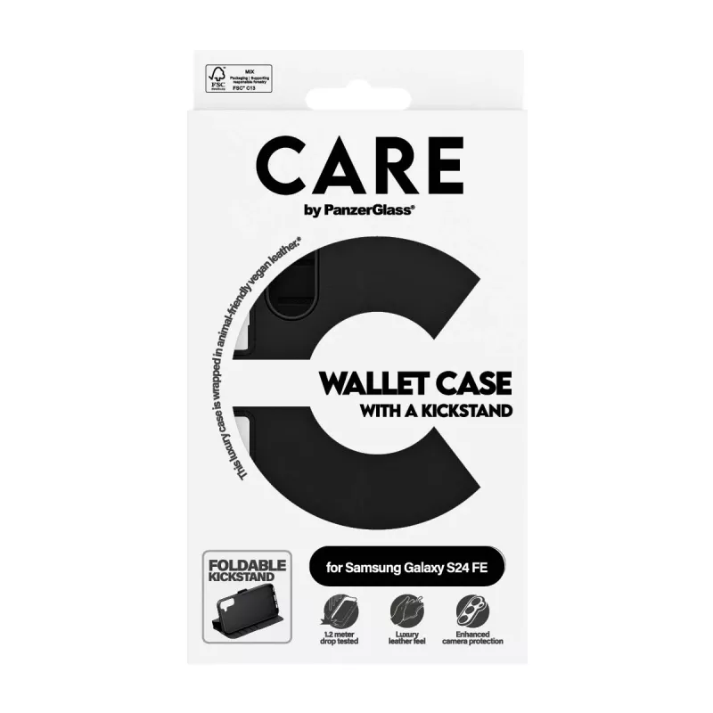 PanzerGlass CARE™ by ® piniginės tipo dėklas su atrama Samsung Galaxy S24 FE 5G