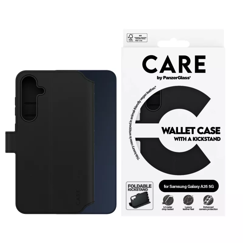 PanzerGlass CARE™ by ® Piniginės tipo dėklas su atramine kojele Samsung Galaxy A35 5G