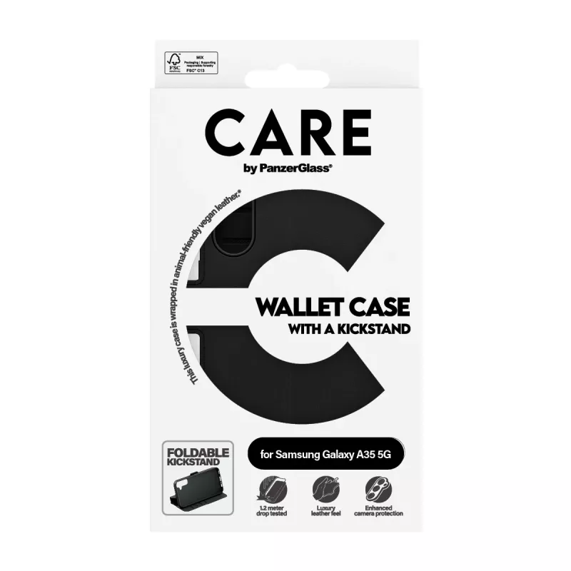 PanzerGlass CARE™ by ® Piniginės tipo dėklas su atramine kojele Samsung Galaxy A35 5G