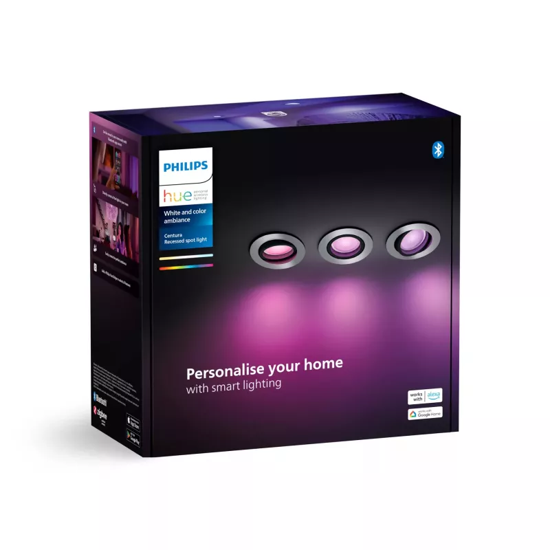 Philips Hue White and colour ambience 3-pack Centura įleidžiamas prožektorius