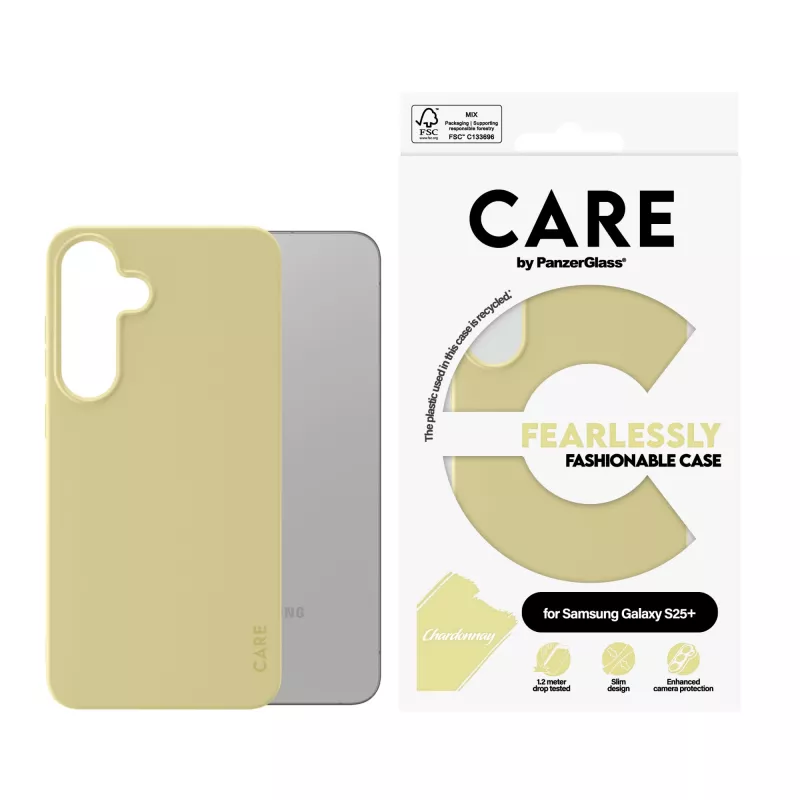 PanzerGlass CARE™ by ® dėklas Chardonnay Samsung Galaxy S25+, Užvalkalas, Samsung, Samsung - Galaxy S25+, Geltona