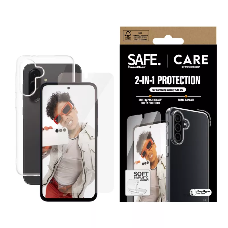 PanzerGlass CARE 2-in-1 rinkinys, skirtas Samsung Galaxy A35 5G – ekrano apsauga ir apsauginis dėklas