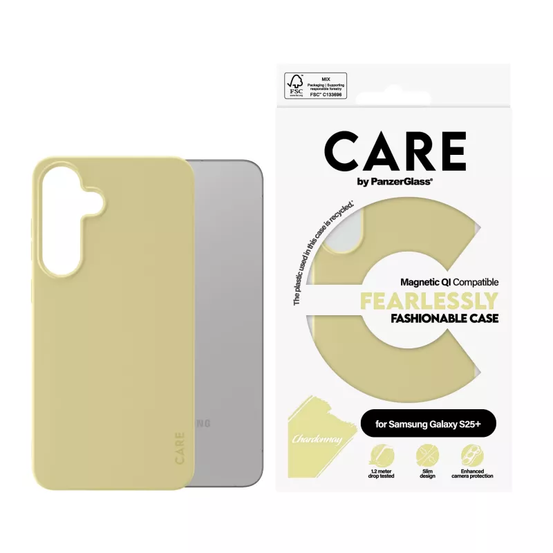 PanzerGlass CARE™ by ® dėklas Chardonnay su Qi suderinamumu Samsung Galaxy S25+