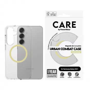 PanzerGlass CARE Urban Combat skaidrus dėklas Chardonnay Qi Samsung Galaxy S25+