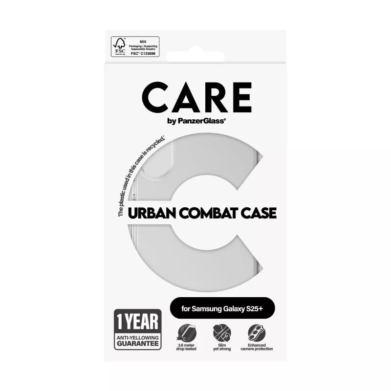 PanzerGlass CARE™ by ® Urban Combat dėklas permatomas Samsung Galaxy S25+