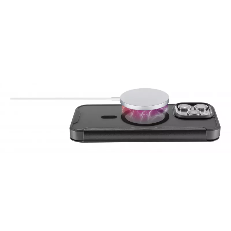 Cellularline Daily Mag - iPhone 16 Pro Max knygelės tipo dėklas su pusiau permatoma kieta nugarėle, suderinamas su MagSafe® ekosistema