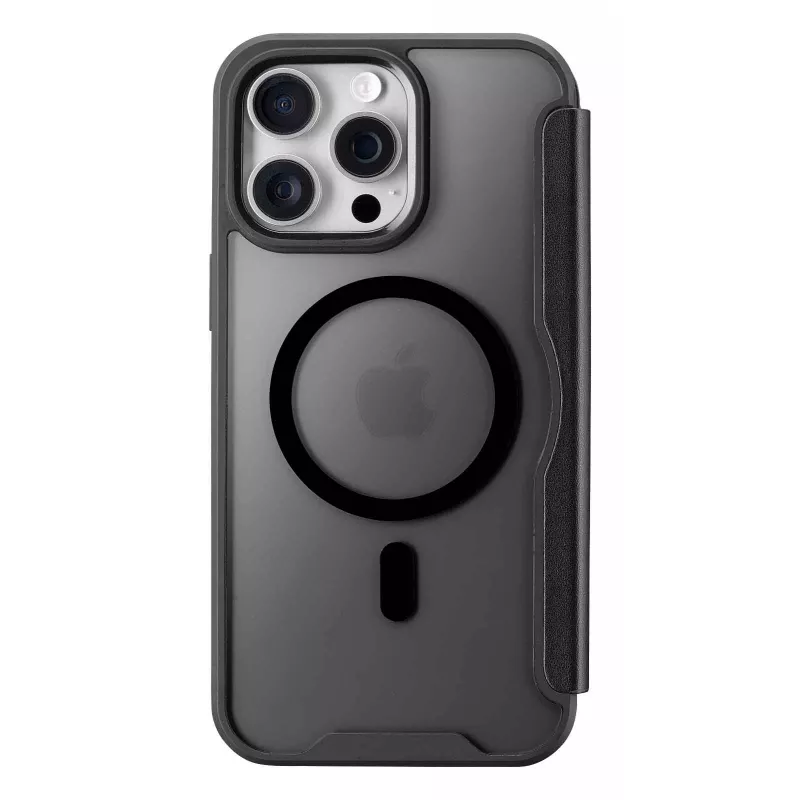 Cellularline Daily Mag - iPhone 16 Pro Max knygelės tipo dėklas su pusiau permatoma kieta nugarėle, suderinamas su MagSafe® ekosistema