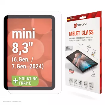 Displex ekrano apsauga (9H) Apple iPad mini 8,3'' (6-os/7-os kartos 2024), Eko montavimo rėmelis, atspari įbrėžimams