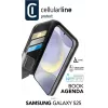 Dėklas-knygelė Cellularline Galaxy S25 16,1 cm juodas su 3 kortelių kišenėmis