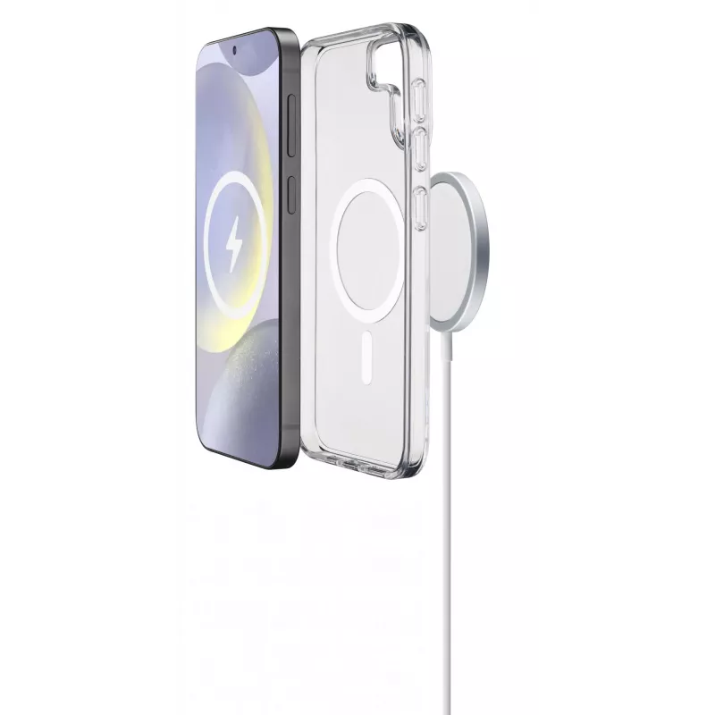 Cellularline Gloss Mag - Galaxy S25 magnetinis dėklas, skirtas įkrovimui ir prisegimui prie MagSafe įkroviklio