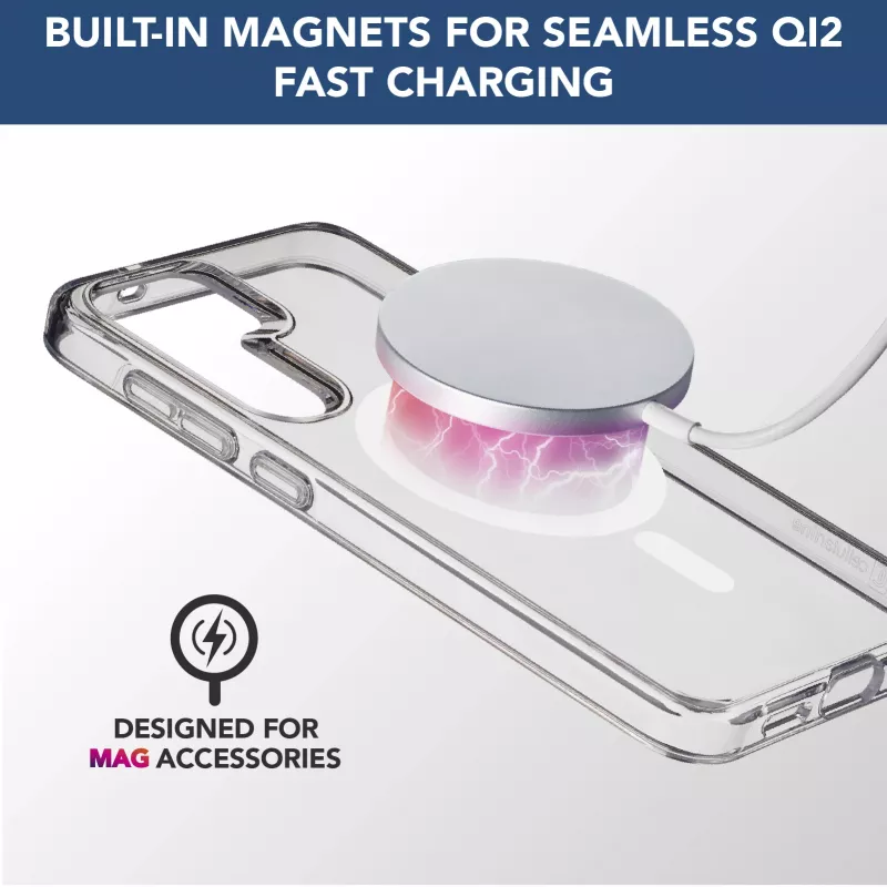 Cellularline Gloss Mag - Galaxy S25 magnetinis dėklas, skirtas įkrovimui ir prisegimui prie MagSafe įkroviklio