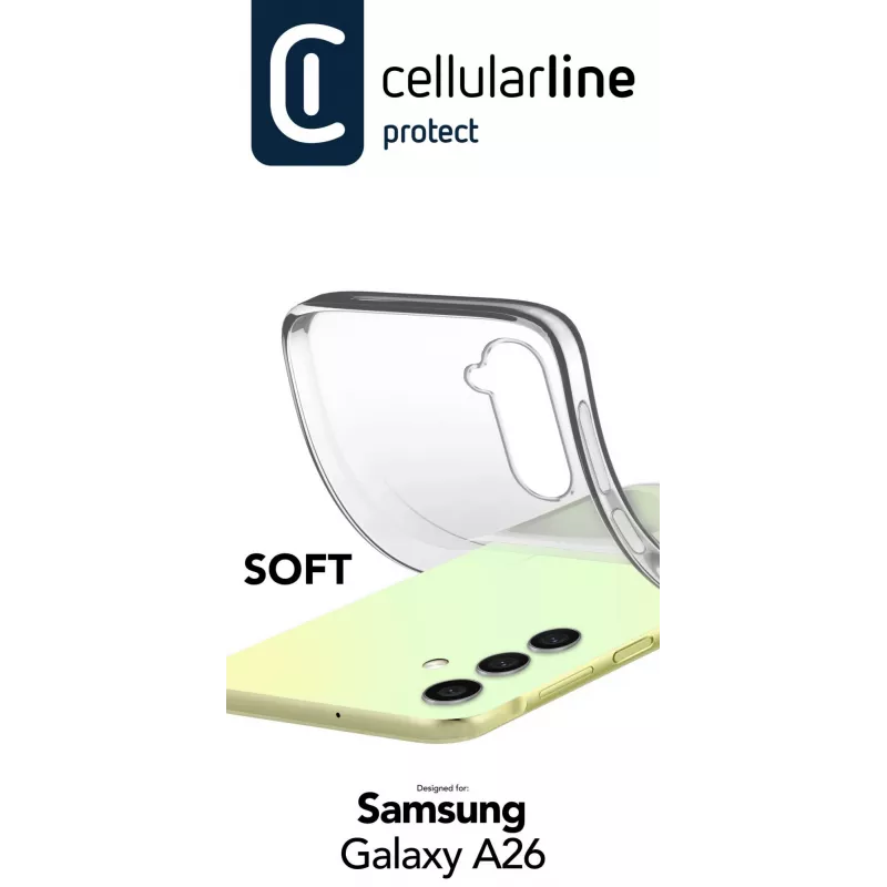 Dėklas Cellularline SOFTGALA26T Samsung Galaxy A26, permatomas