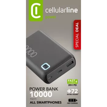 Cellularline ESSENCE TURBO 10000 Nešiojamasis įkroviklis 10000 mAh Power Delivery 20 W