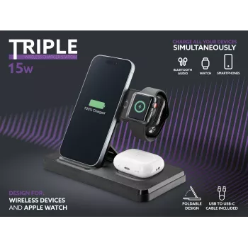 Tech Pop 8018080485701 mobiliojo įrenginio dokinė stotelė Išmaniajam laikrodžiui / išmaniajam telefonui Juoda