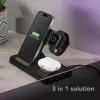 Tech Pop mobiliojo įrenginio dokinė stotelė Išmaniajam laikrodžiui išmaniajam telefonui Juoda