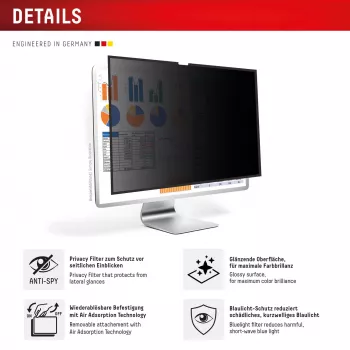 Displex PRIVACY SAFE nuimamas dvipusis privatumo filtras, skirtas 27 inch Studio Display