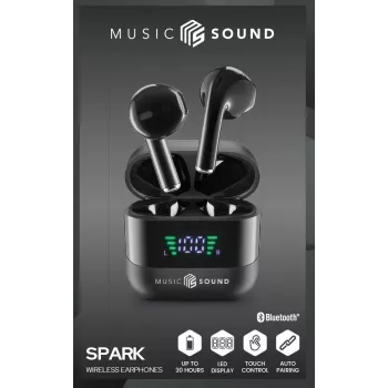 Music Sound SPARK TWS ausinės su LED ekranu