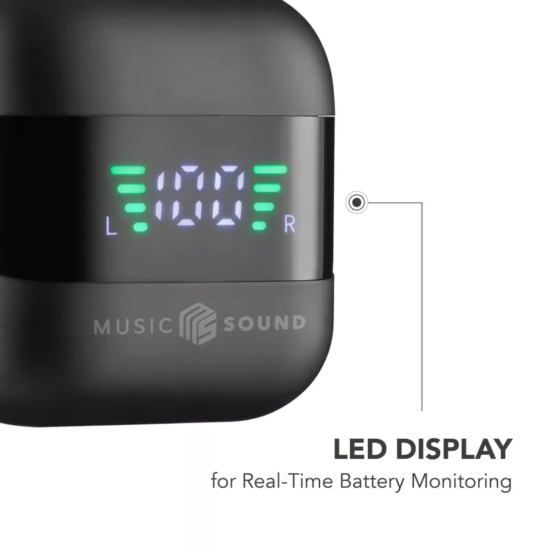 Music Sound SPARK TWS ausinės su LED ekranu