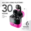 Music Sound SPARK ausinės su LED ekranu, True Wireless Stereo (TWS), skambučiams/muzikai, 66 g, ausinės, rožinės