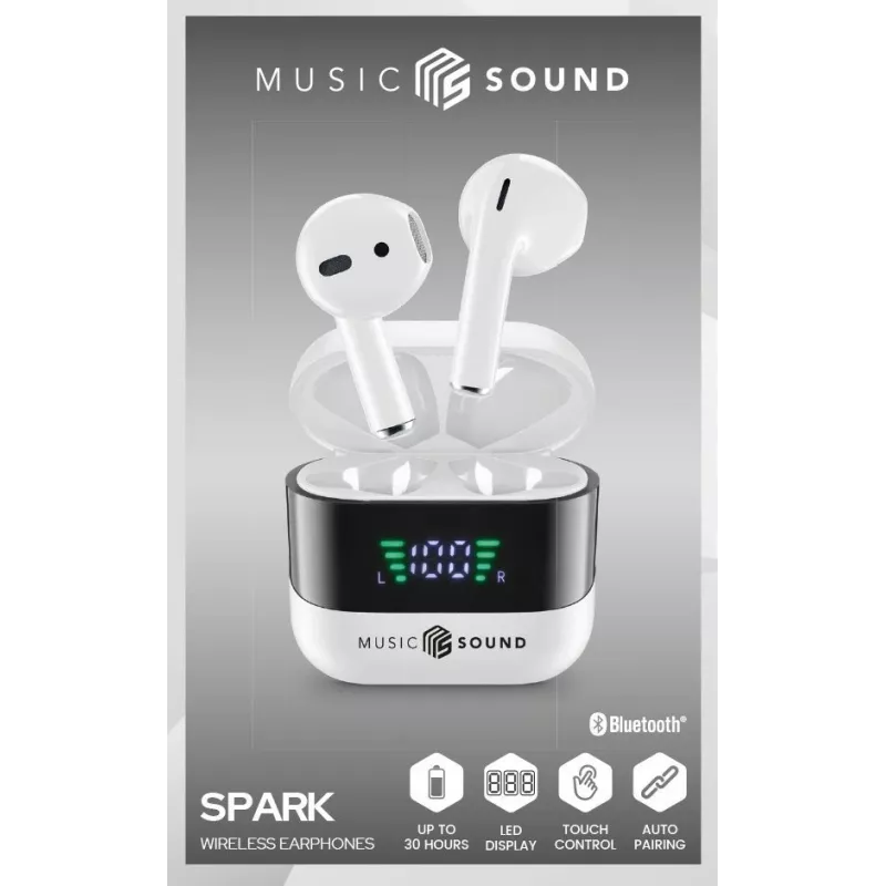 Music Sound SPARK Ausinės TWS su LED ekranu