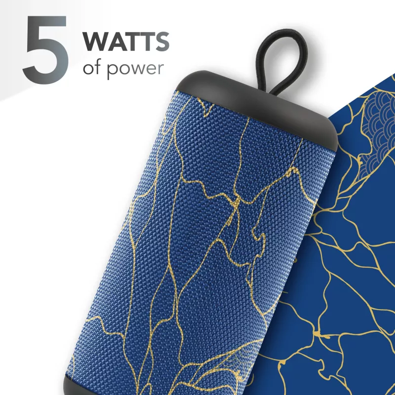 Muzikos garsas vertikalus Bluetooth garsiakalbis 5WATT, 5 W, belaidis, 0,15 m, nešiojamas mono garsiakalbis, mėlynas, cilindro formos