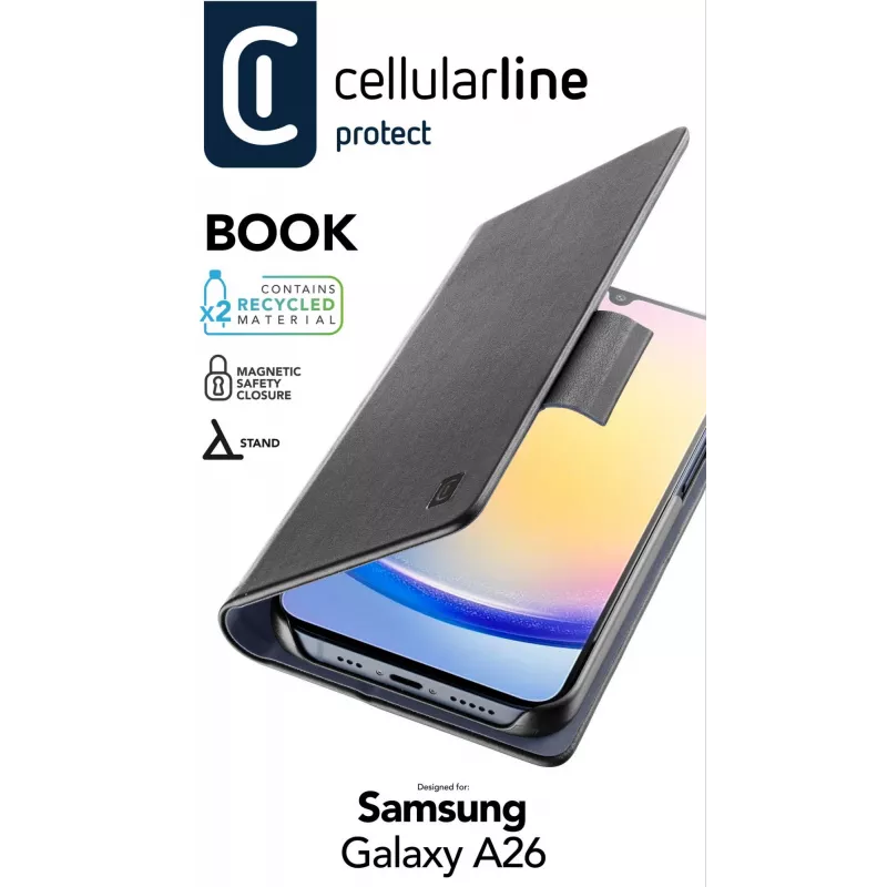 Dėklas-knygelė Cellularline BOOK3GALA26K, skirtas Samsung Galaxy A26, 16,8 cm
