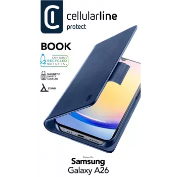 Cellularline dėklas-piniginė Galaxy A26 mėlynas 16,8 cm