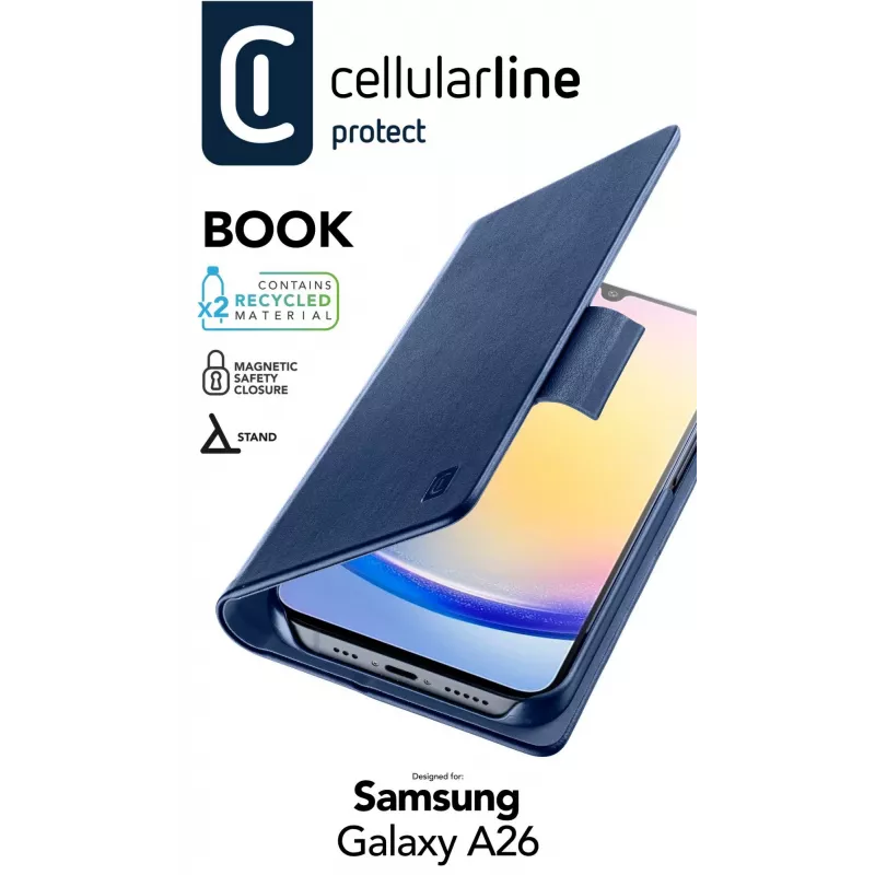 Cellularline dėklas-piniginė Galaxy A26 mėlynas 16,8 cm