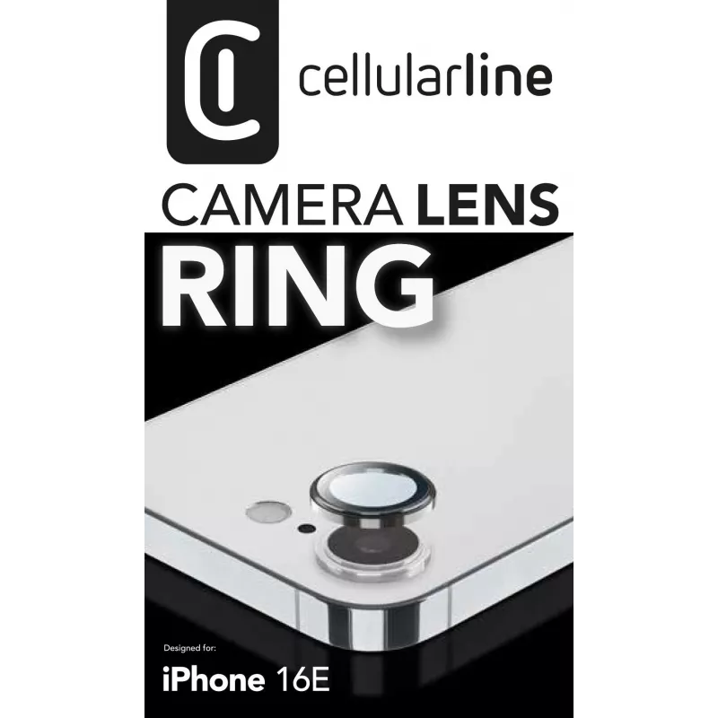 Ekrano ir fotoaparato lęšio apsauginė plėvelė Cellularline CAMERARINGIPHSE4, skirta iPhone SE 2025, atspari įbrėžimams, skaidri