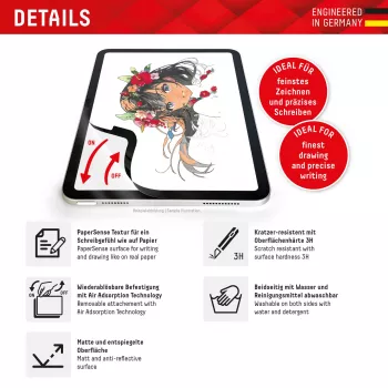 Displex TABLET PAPERSENSE, skirta iPad Pro 13'' (2024)/Air 13'' (2025/2024), nuimama rašymo ar piešimo plėvelė su popieriaus pojūčiu