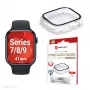 “Displex” 10H grūdintas stiklas, skirtas “Apple Watch 9/8/7” (41 mm), viso korpuso dėklas, IP68, užsegamas, permatomas