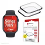 DISPLEX nedūžtantis visą paviršių dengiantis išmanusis stiklas Apple Watch 9/8/7 (41 mm), 2 vnt., itin plonas, nuo krašto iki krašto, ekologiškas montavimas