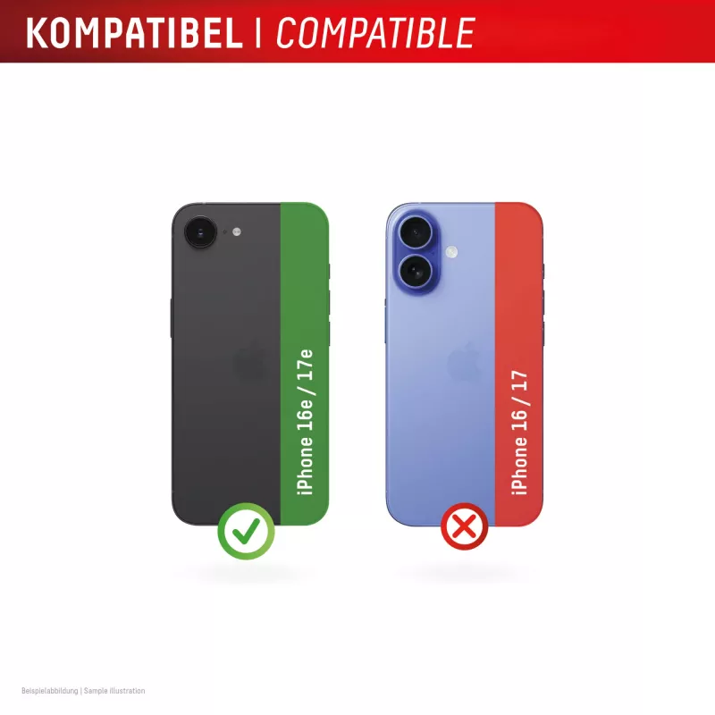 Displex Premium kameros objektyvo stiklas, iPhone 16e/17e, 2 vnt., 10H, pavieniai žiedai, DLC, skaidrus, greitas montavimas