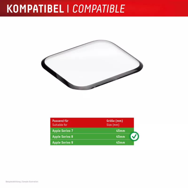 Ekrano apsauga Displex Unbreakable Full Cover Smart Glass, skirta Apple Watch 45mm (Series 9/8/7), 2 vnt., itin plona, nuo krašto iki krašto