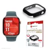 Displex 10H grūdintas stiklas Apple Watch 11/10 (42mm), viso korpuso dėklas, IP68, užsegamas, juodas matinis