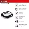 Displex 10H grūdintas stiklas Apple Watch 11/10 (42mm), viso korpuso dėklas, IP68, užsegamas, juodas matinis