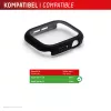 Displex 10H grūdintas stiklas Apple Watch 11/10 (42mm), viso korpuso dėklas, IP68, užsegamas, juodas matinis