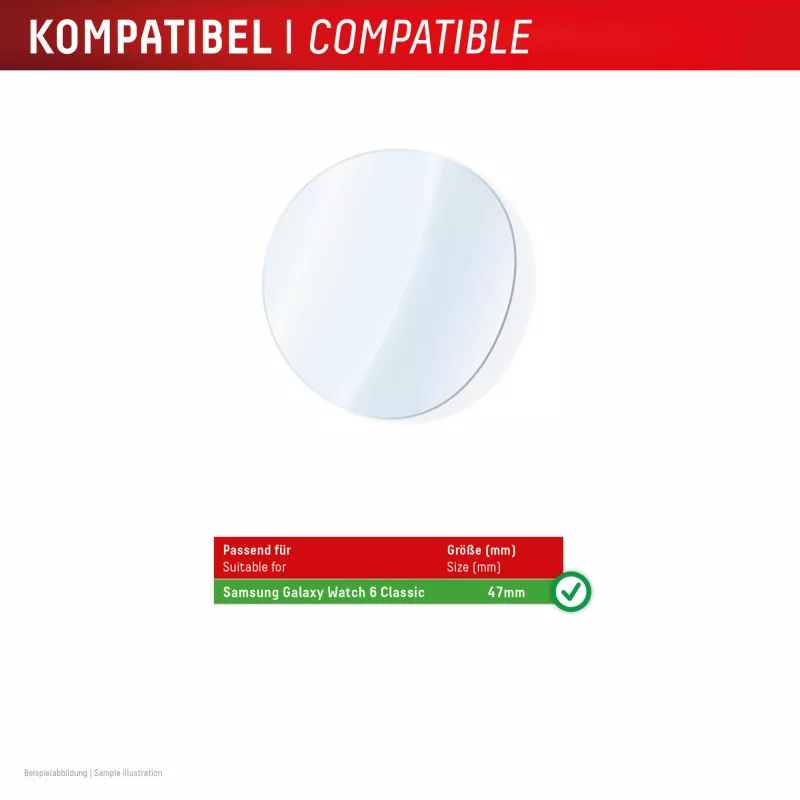 Displex 9H stiklas Galaxy Watch 6 Classic (47 mm), 2 vnt., itin plonas, berėmis, neatspindintis, pagaminta Vokietijoje