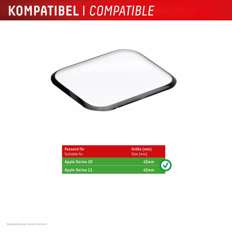 Displex Unbreakable Full Cover Smart Glass apsauginė plėvelė Apple Watch 11/10 (42mm), 2 vnt., itin plona, nuo krašto iki krašto, Eco Mount