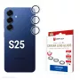 Displex Premium kameros lęšio stiklas, Samsung Galaxy S25, 10H, pavieniai žiedai, DLC, permatomas, Quick Mount